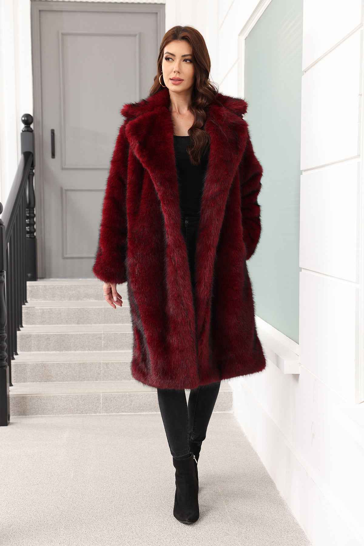 Long Women Clothing Faux Fur Coat Thickened Young Fur Coat Fashionable Jacket