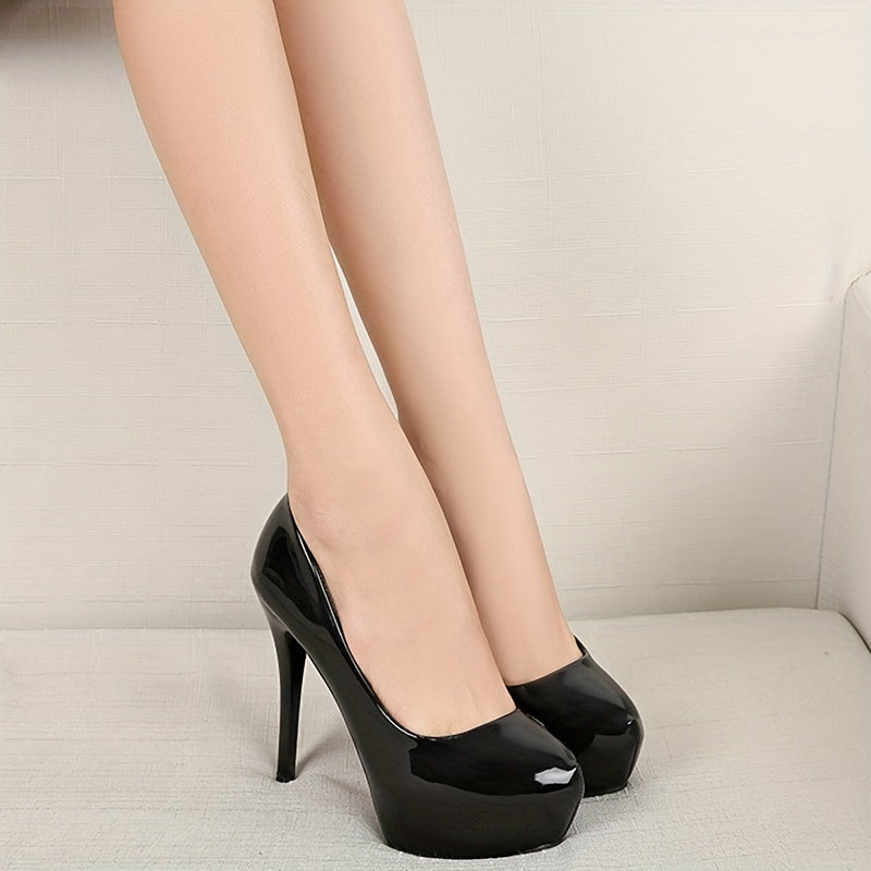 Patent Leather Solid Color Platform Shoes