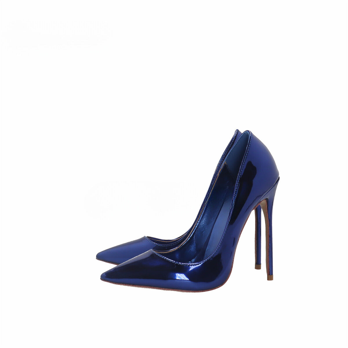 Blue Patent Leather Pointed Toe Stiletto Heels - Your Shiny Clothes