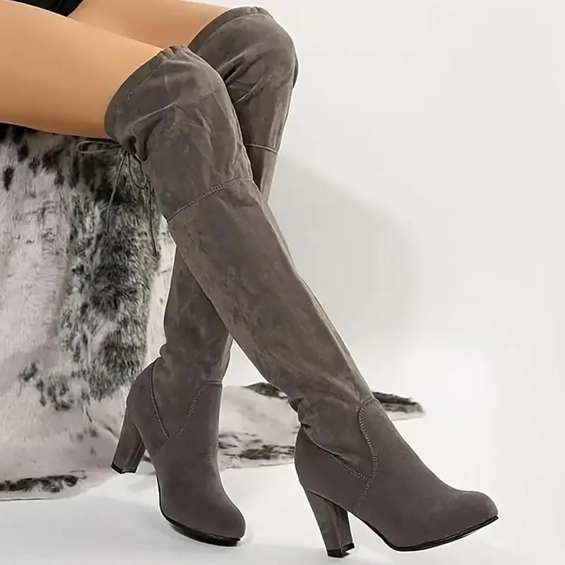 Elegant Knee-High Faux Suede Boots