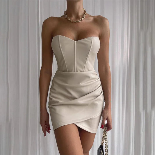 Strapless Pu Dress