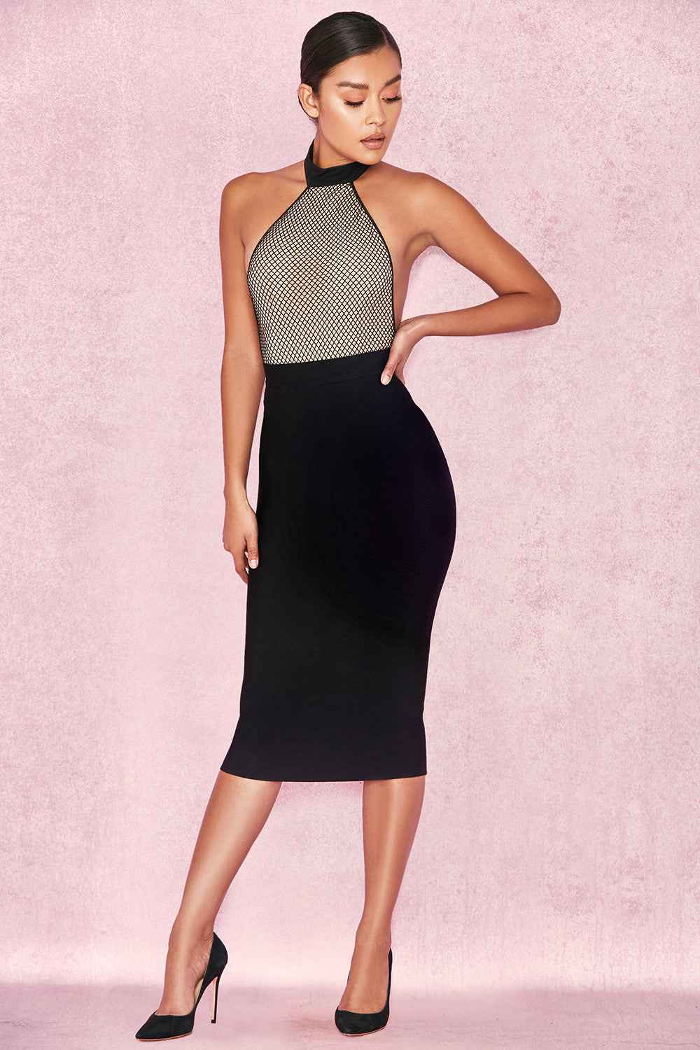 Faux Suede Mid-Length Pencil Skirt