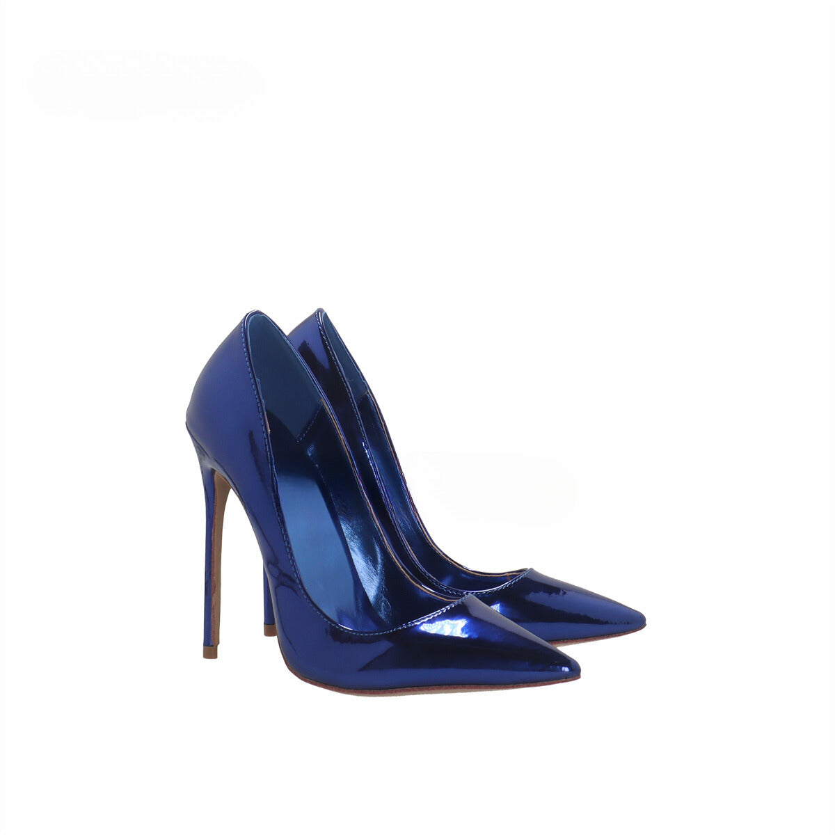 Blue Patent Leather Pointed Toe Stiletto Heels - Your Shiny Clothes