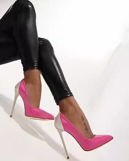 Colour Contrast High Heeled Stiletto's - Your Shiny Clothes