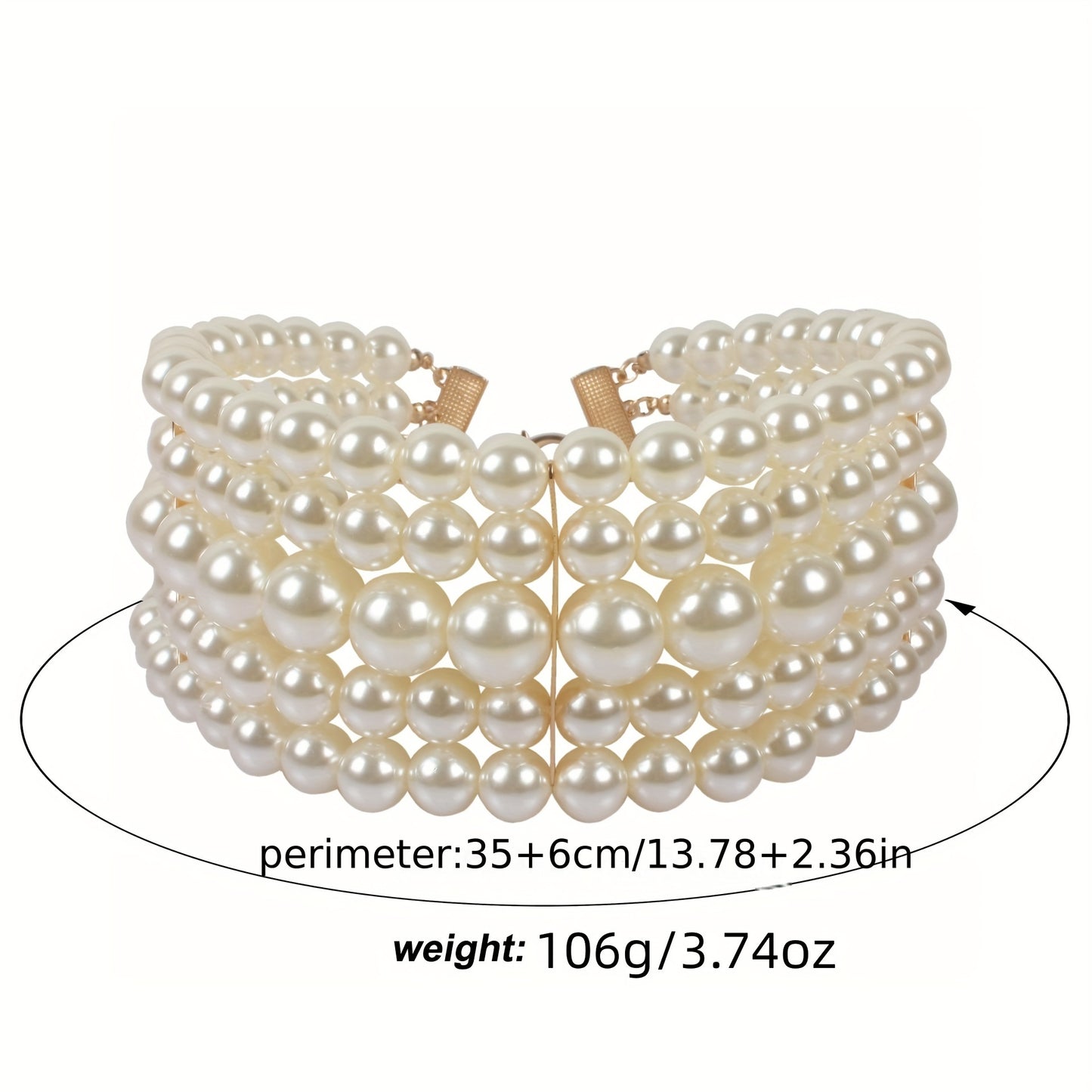 Multi-layer Full Faux Pearl Decor Choker