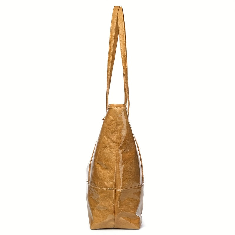 Glossy Patent Leather Vintage Tote Bag