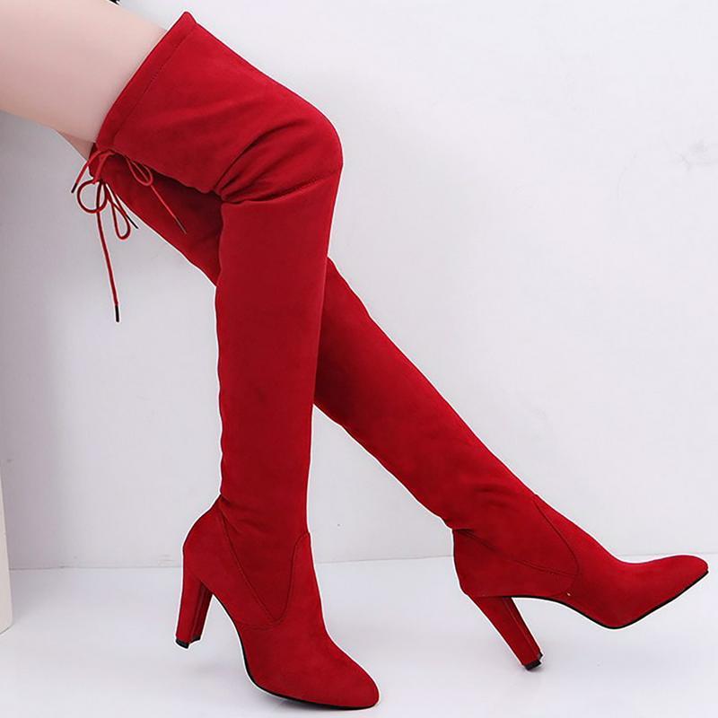 Elegant Knee-High Faux Suede Boots