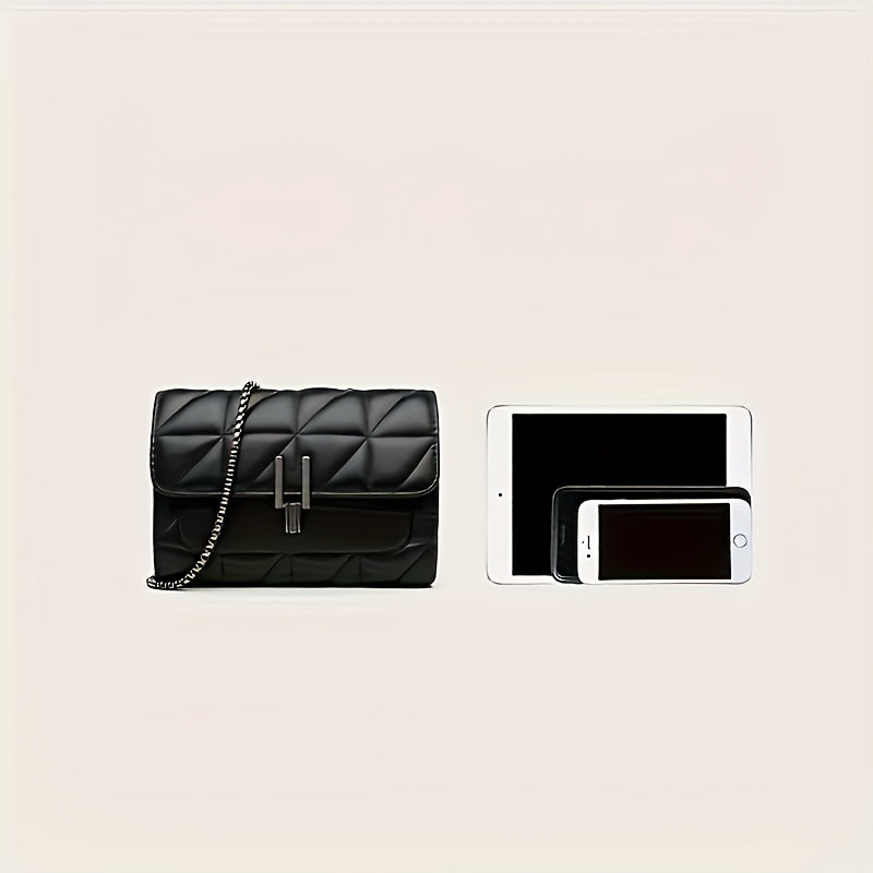 Black Mini PVC Lined Faux Leather Handbag with Adjustable Shoulder Strap