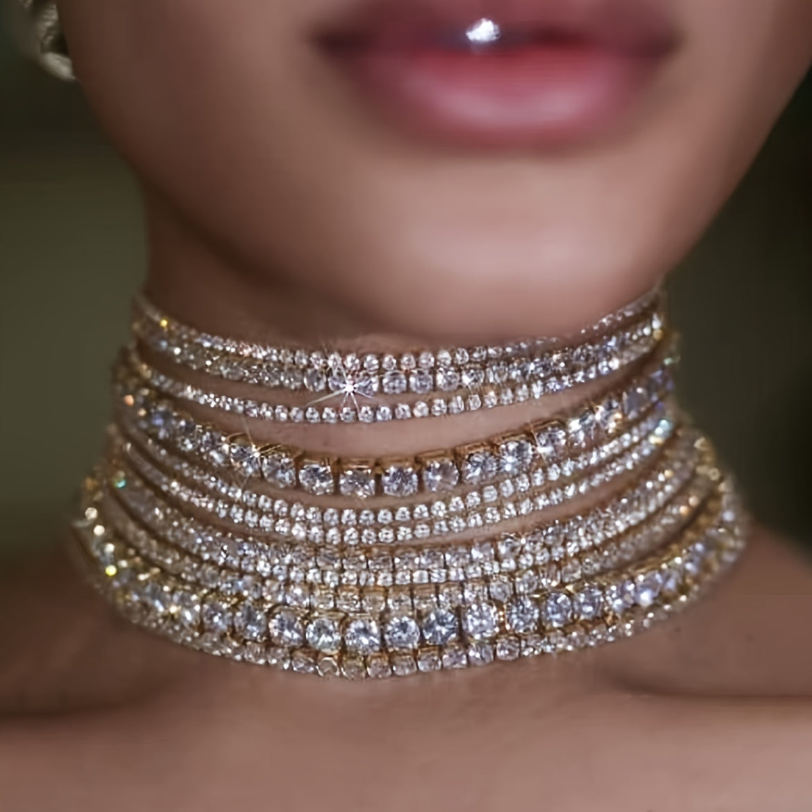 Luxury Multi-Layer Rhinestone Necklace Choker