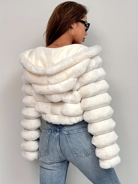 Elegant & Cozy Women's Faux Fur Hooded Jacket