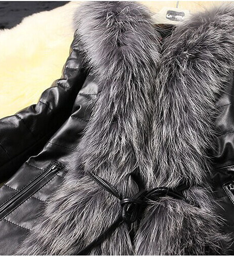 Faux Leather Luxe Fur Collar Jacket