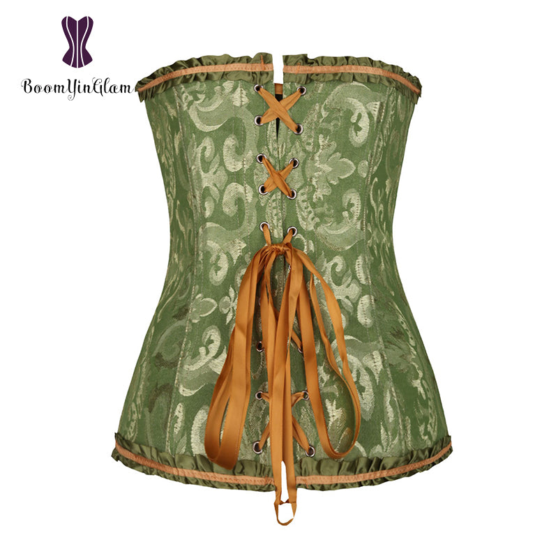 Pleated Lace Bustier Corset - Your Shiny Clothes