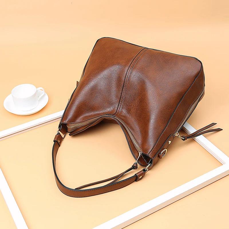 Faux Leather Shoulder Bag - Your Shiny Clothes