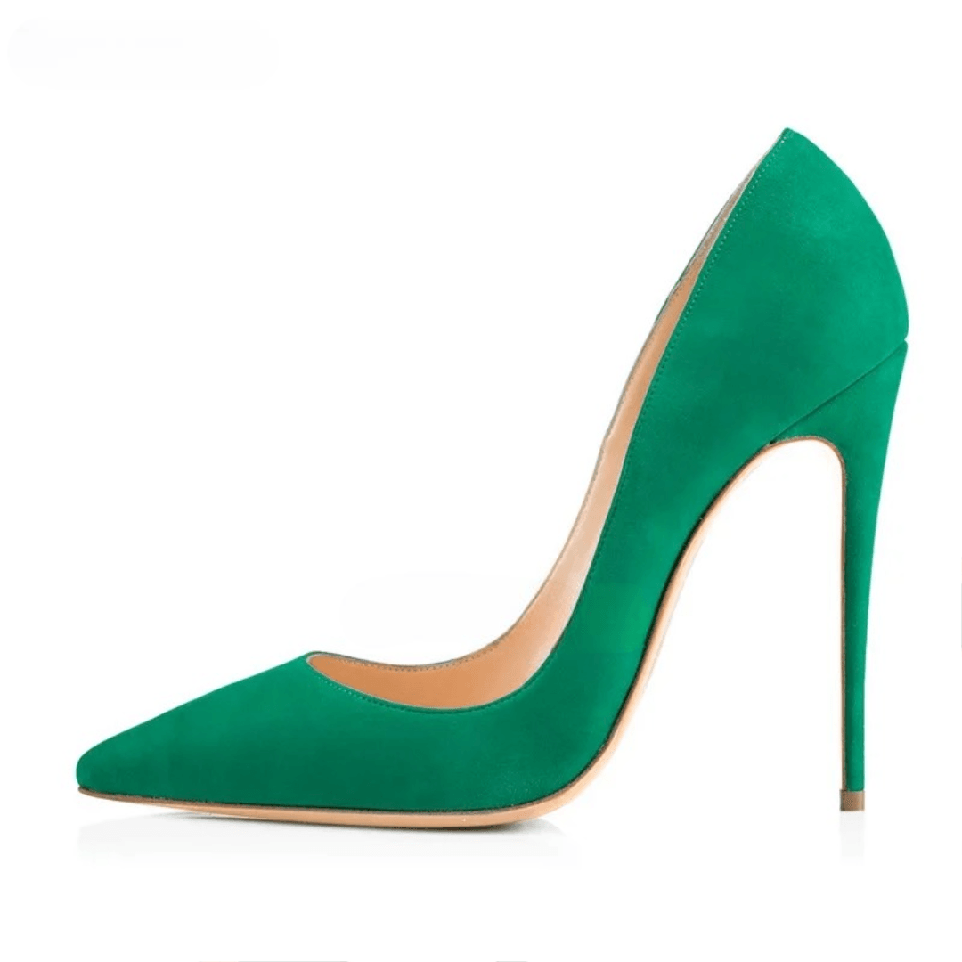 Green Faux Suede High Heel Pumps - Your Shiny Clothes