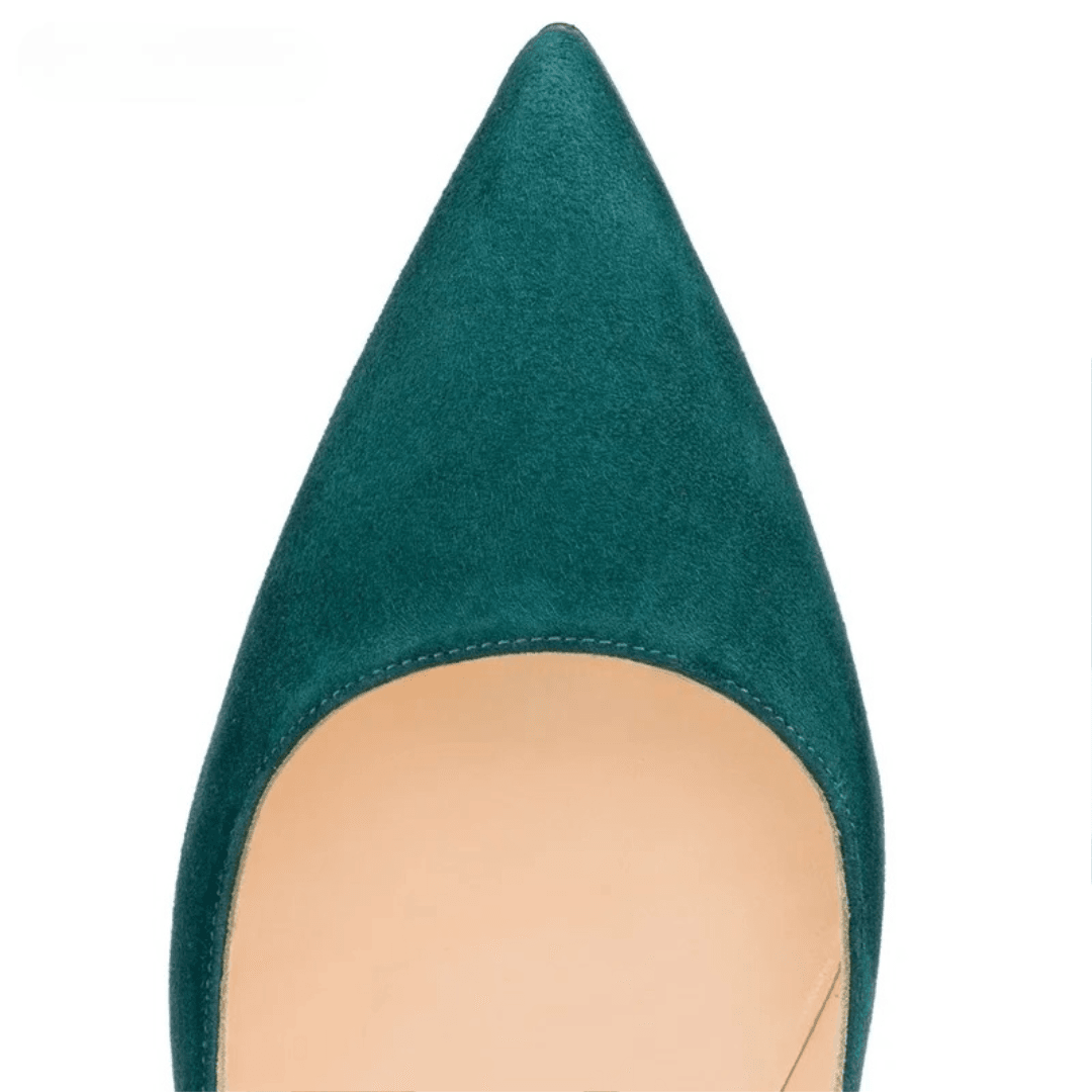 Green Faux Suede High Heel Pumps - Your Shiny Clothes