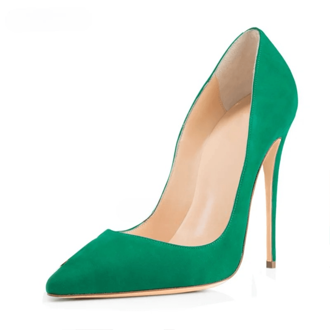 Green Faux Suede High Heel Pumps - Your Shiny Clothes