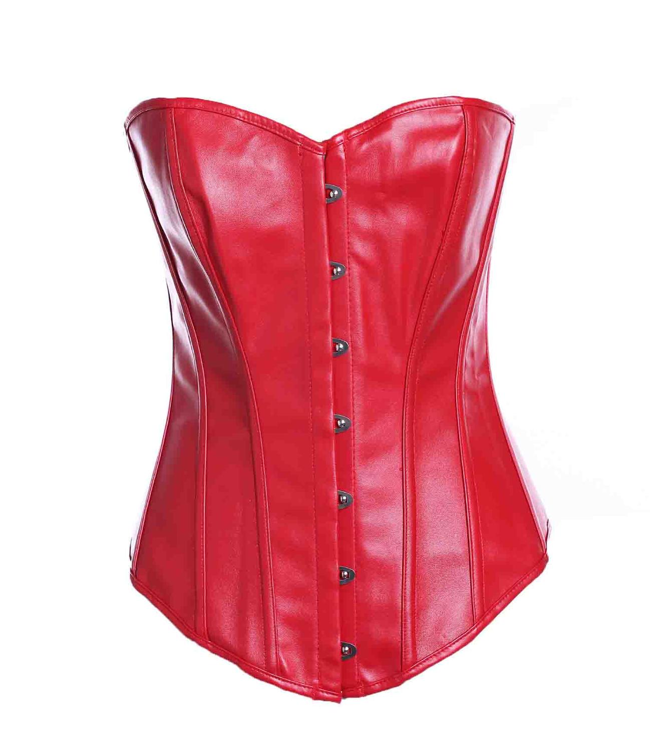 Faux Leather Bustier Corset - Your Shiny Clothes