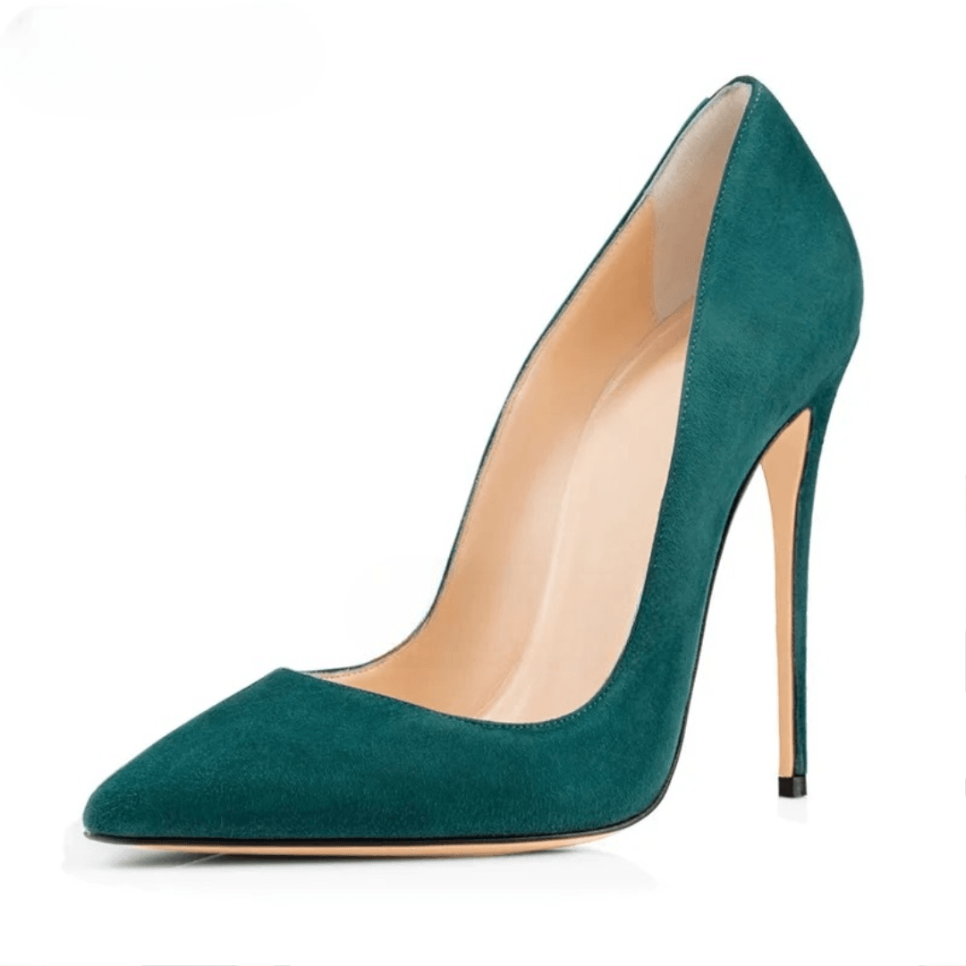 Green Faux Suede High Heel Pumps - Your Shiny Clothes