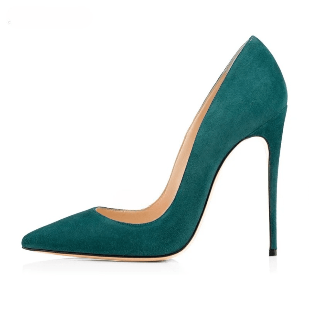 Green Faux Suede High Heel Pumps - Your Shiny Clothes