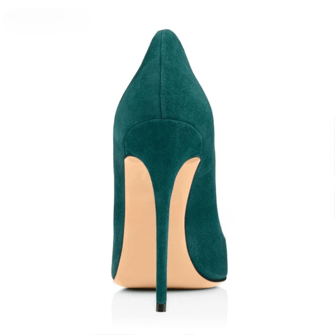 Green Faux Suede High Heel Pumps - Your Shiny Clothes