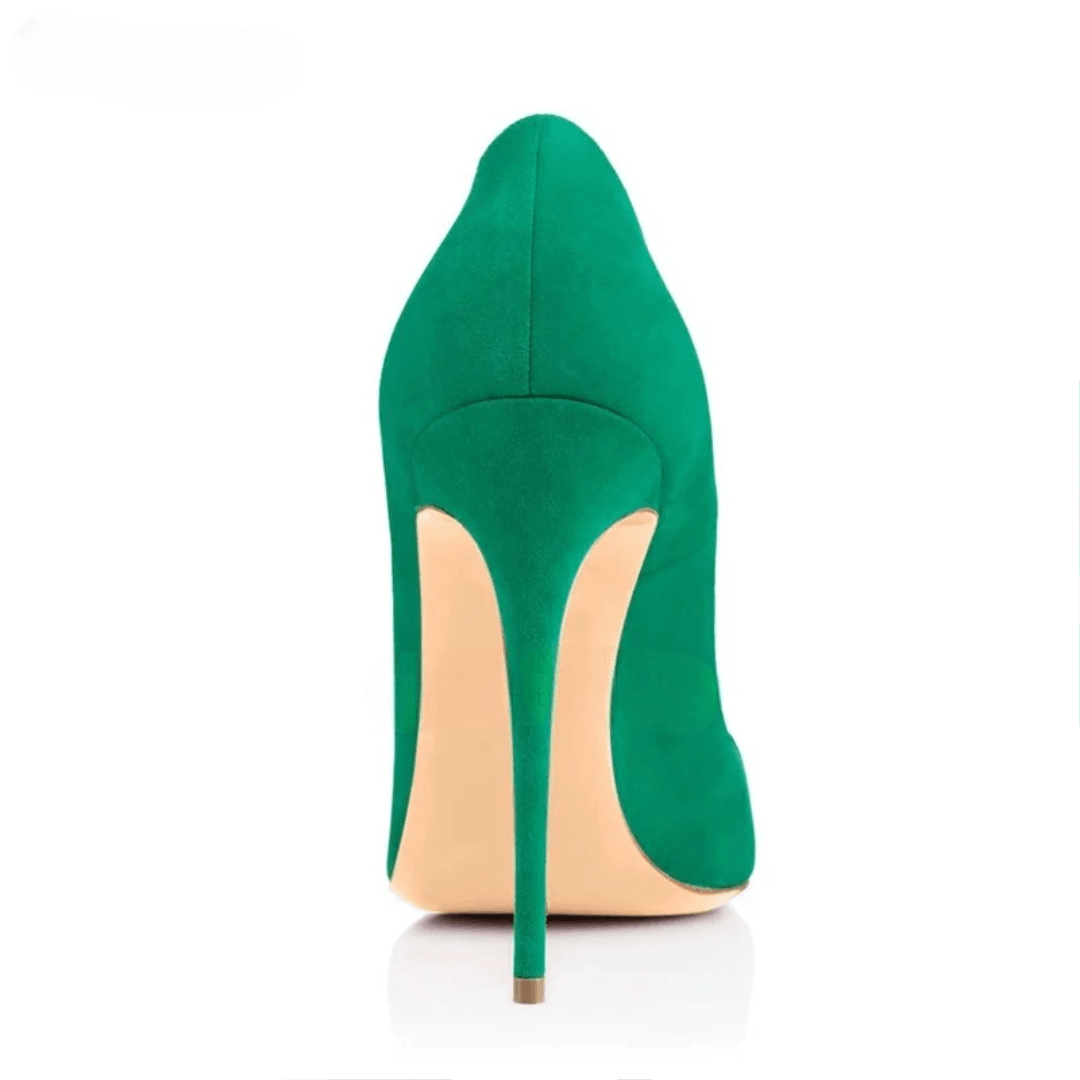Green Faux Suede High Heel Pumps - Your Shiny Clothes