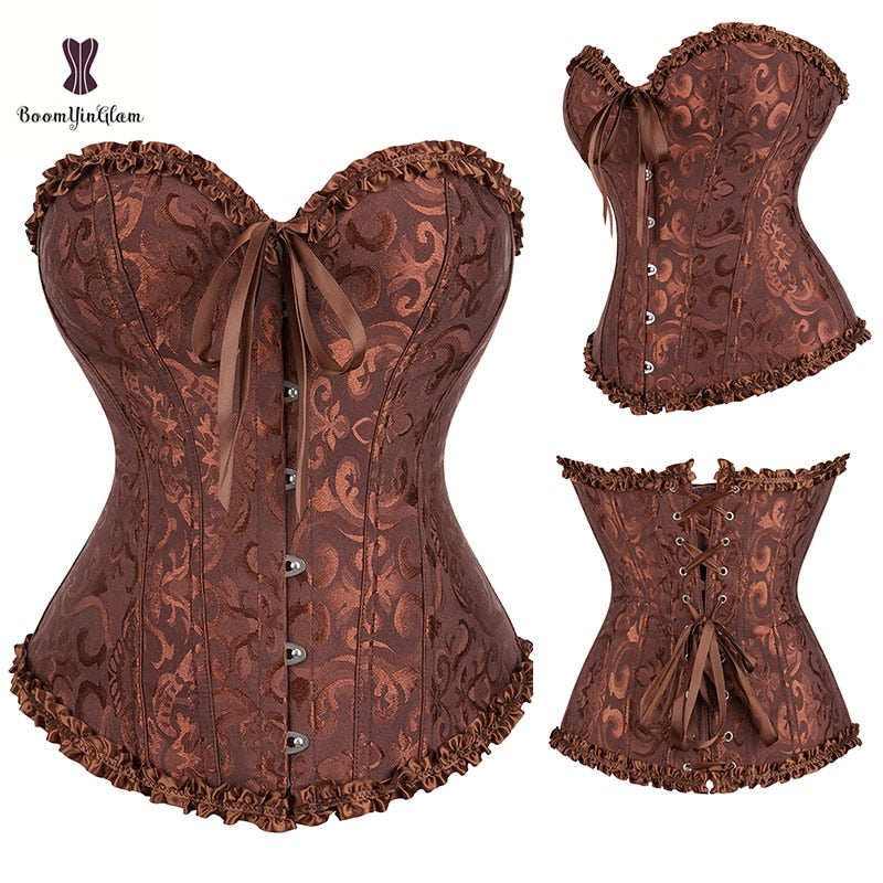 Pleated Lace Bustier Corset - Your Shiny Clothes