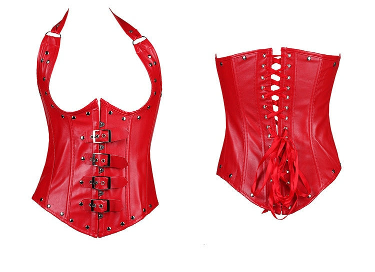 Faux Leather Underbust Bustier - Your Shiny Clothes