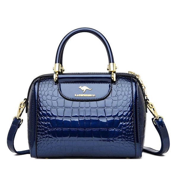 Luxury Patent Leather Crocodile Pattern Handbag - Your Shiny Clothes