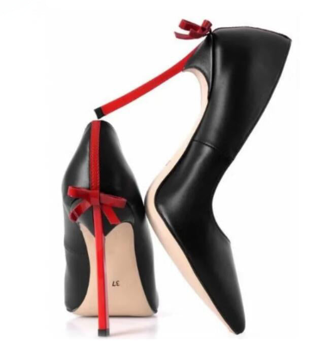 High Heeled Bow Tie Pumps - Your Shiny Clothes