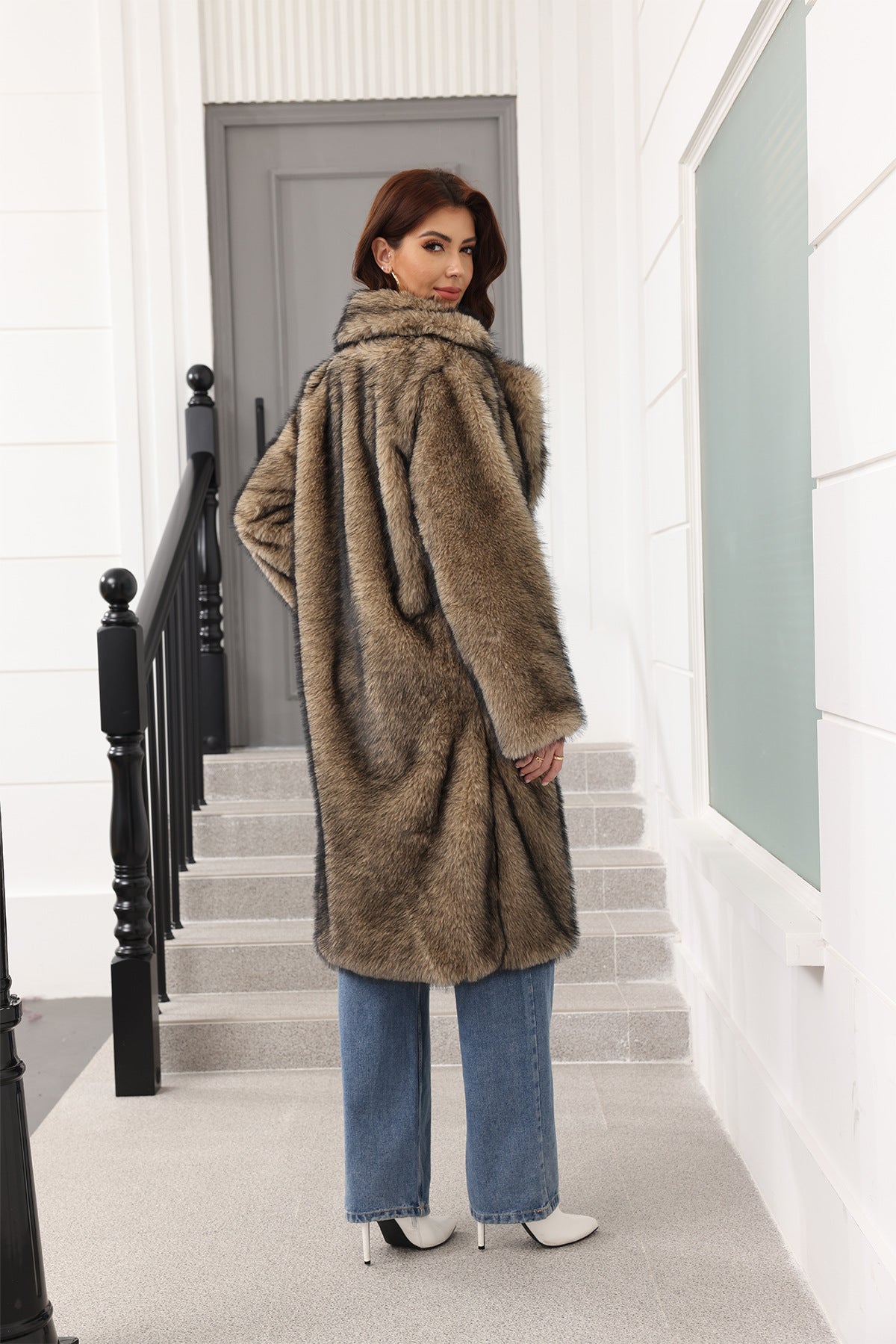 Long Faux Fur Winter Coat