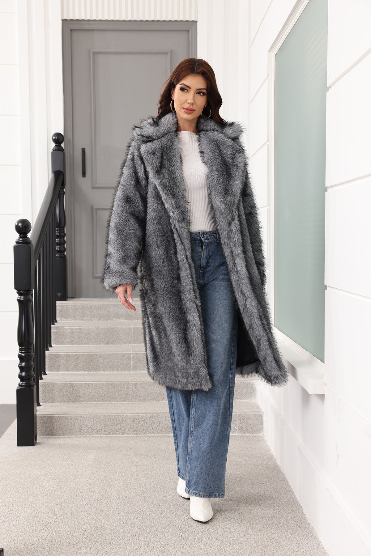 Long Faux Fur Winter Coat