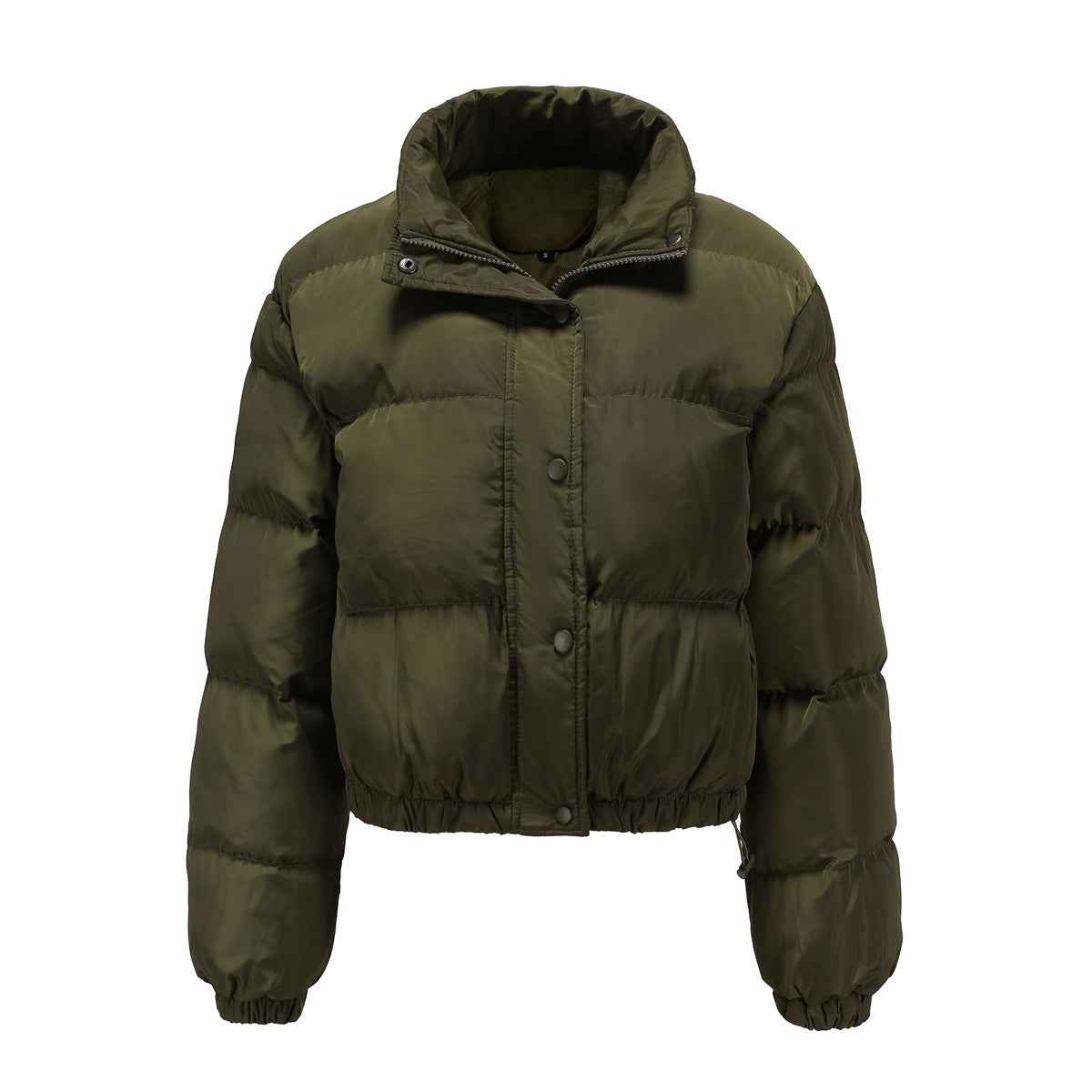 Autumn Winter Women Clothing Short Cotton Jacket Women Long Sleeve High Collar Warm Coat Loose Casual Cotton-Padded Clothes