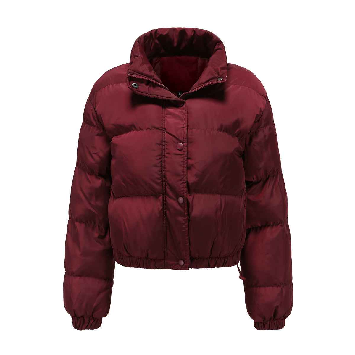 Autumn Winter Women Clothing Short Cotton Jacket Women Long Sleeve High Collar Warm Coat Loose Casual Cotton-Padded Clothes