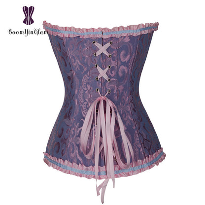 Pleated Lace Bustier Corset - Your Shiny Clothes