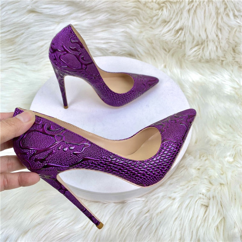 Purple 12 cm High Heel Stiletto's - Your Shiny Clothes