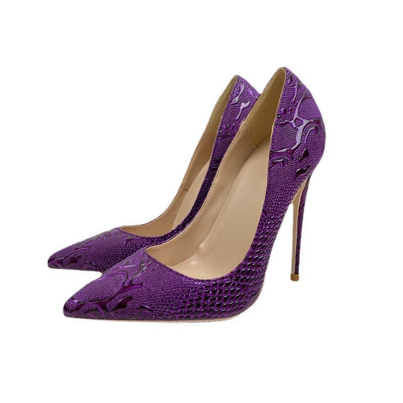 Purple 12 cm High Heel Stiletto's - Your Shiny Clothes