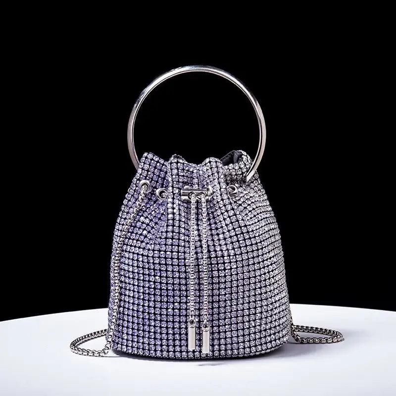 Rhinestone Covered Bucket Bag - Your Shiny Clothes