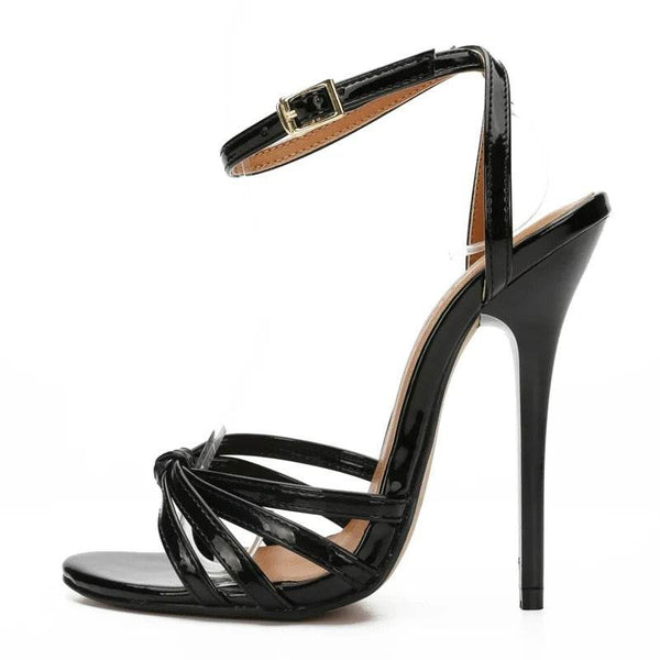 Shiny Red Extreme Patent Leather High Heel Sandals - Your Shiny Clothes