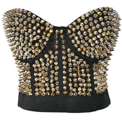 Gold Rivets Brassiere - Your Shiny Clothes