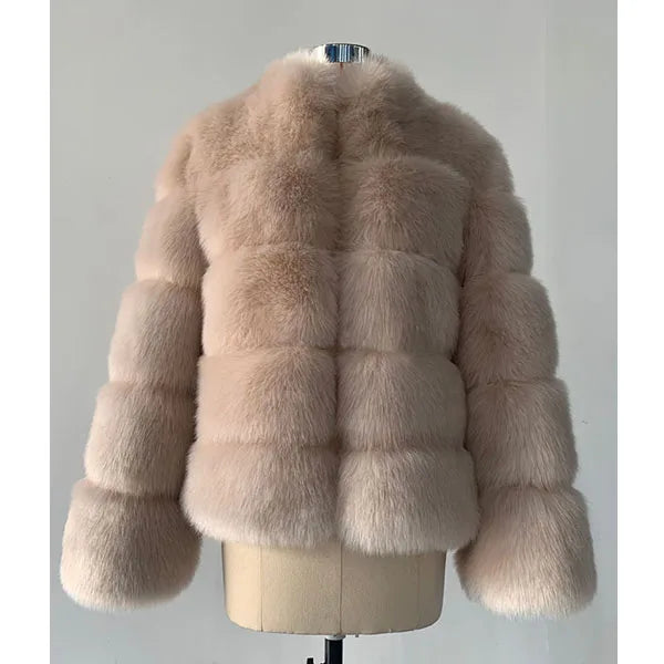 Thick Luxury Faux Fox Fur Coat - Your Shiny Clothes