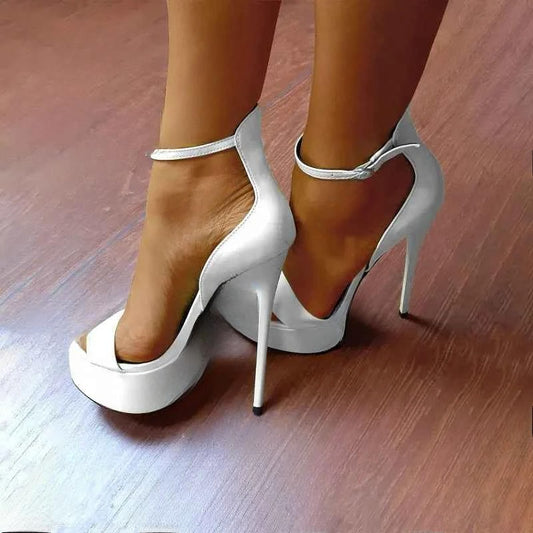 Ankle Strap Peep Toe Party Heels