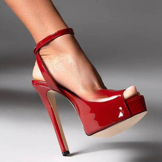 Peep Toe Buckle Strap Platform Sandals