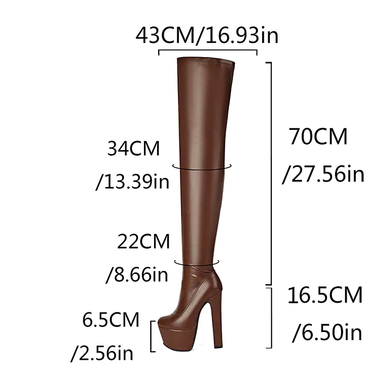 Faux Leather Over-the-Knee Platform Boots