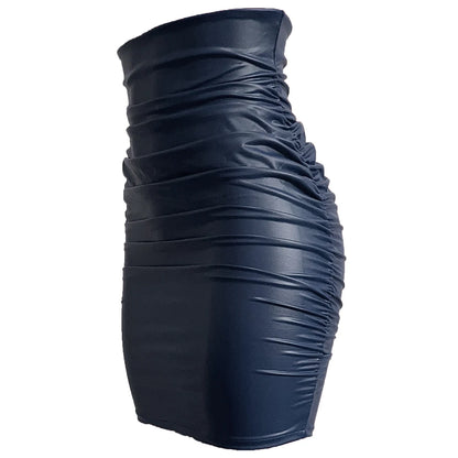 High Waist Black Faux Leather Short Skirt - Your Shiny Clothes