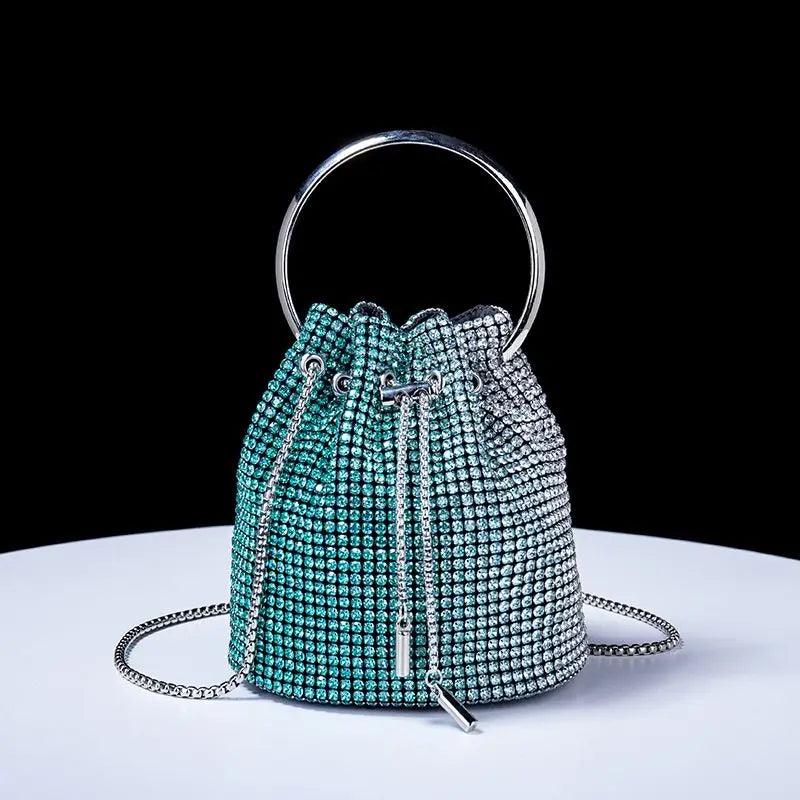 Rhinestone Covered Bucket Bag - Your Shiny Clothes