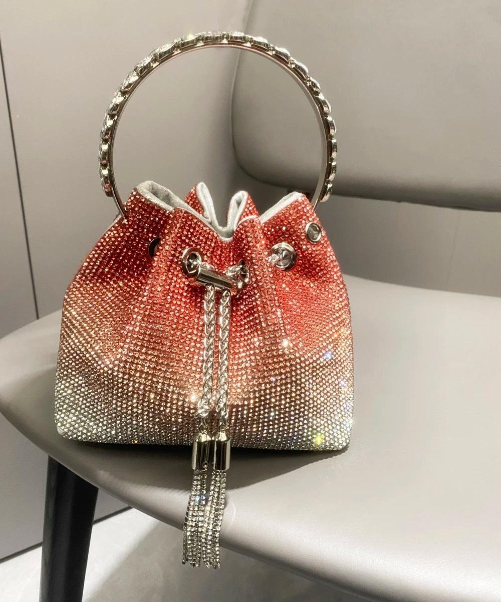 Rhinestone Covered Bucket Bag - Your Shiny Clothes