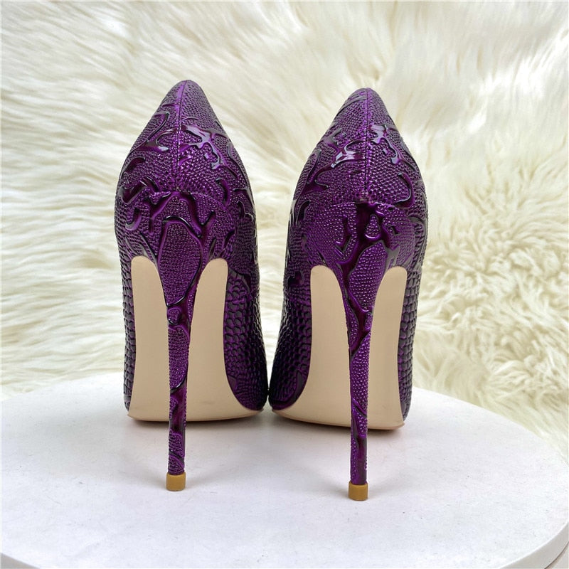 Purple 12 cm High Heel Stiletto's - Your Shiny Clothes