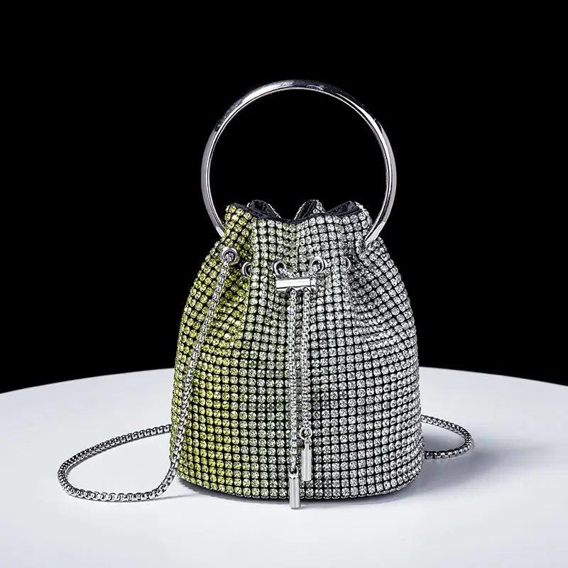 Rhinestone Covered Bucket Bag - Your Shiny Clothes