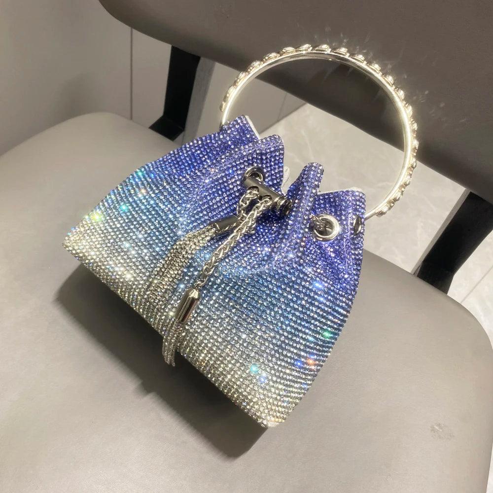 Rhinestone Covered Bucket Bag - Your Shiny Clothes