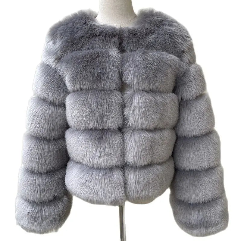 Long Sleeve Faux Fur Coat - Your Shiny Clothes